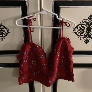 Red cami floral top